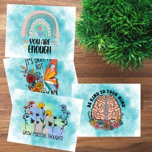 Mental Health Quotes Postcard Set | 4 Postcards | 130 Thick Cardstock ...