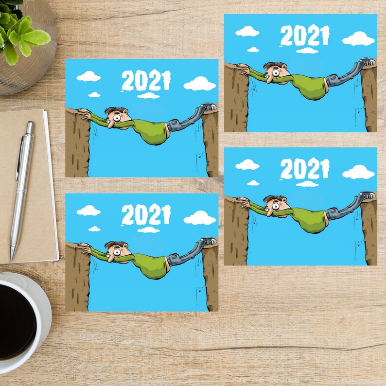2021 Funny Postcard Set 4 Postcards 130 Thick Cardstock