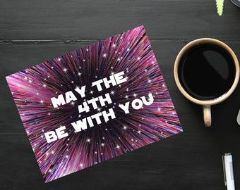 Que el 4 de mayo esté contigo / 1 postal / Cartulina gruesa / Para enviar una postal a un amigo