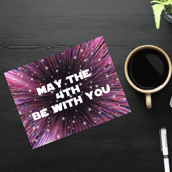 May the 4th Be With You | 1 Postcard | Thick Cardstock | For sending a postcard to a friend