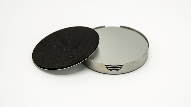 RoundSquare Blank 6-Pc Stainless Steel Coaster Set