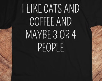 I Like Cats And Coffee Shirt, Coffee Lover Shirt, Funny Cat Shirt, Cat Mom Gift, Cat Lover Shirt, Retro Coffee Shirt, Vintage Cat Shirt