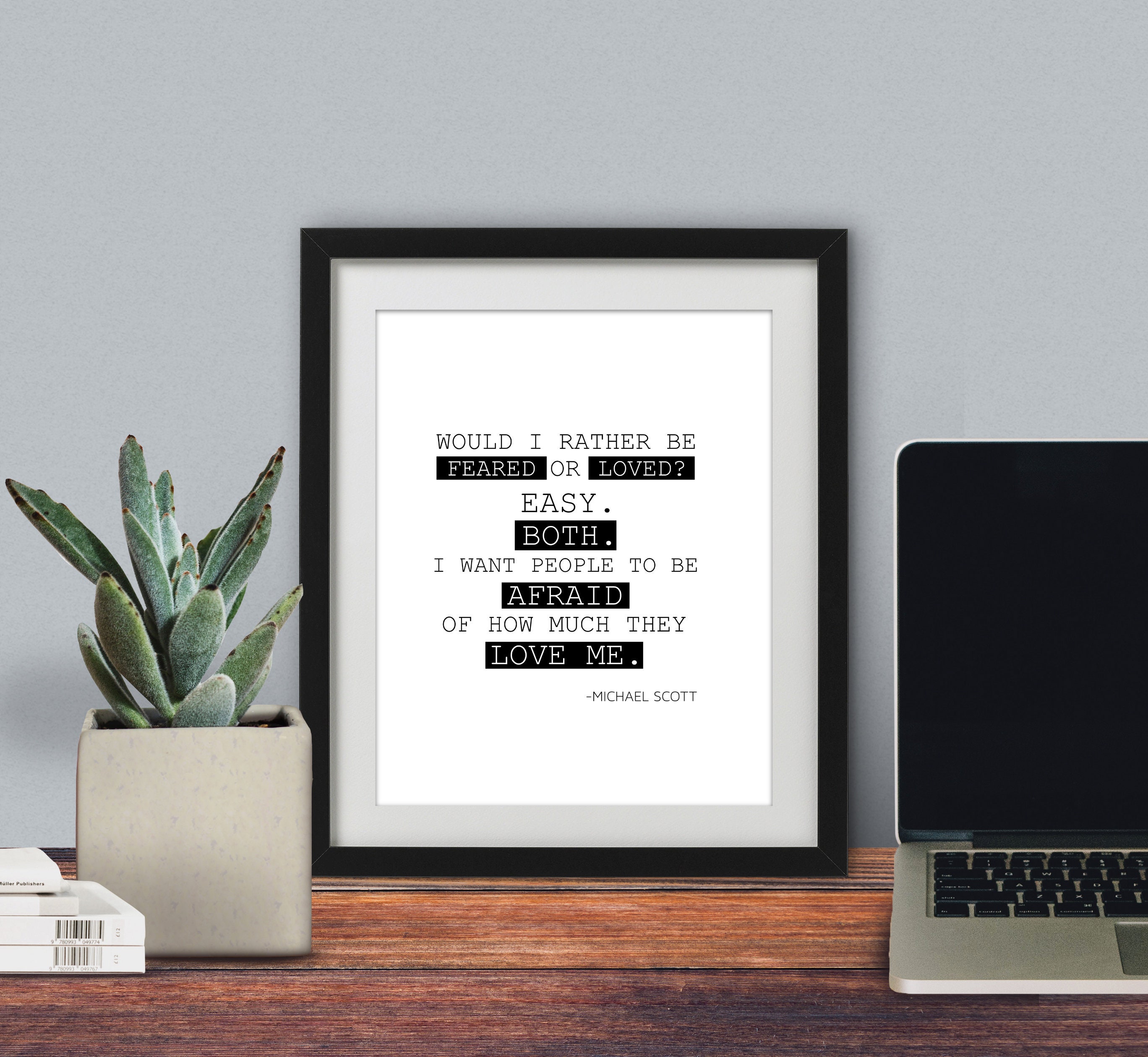 The Office TV Show WALL ART Would I Rather Be Feared or Etsy