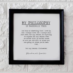 The Office TV Show Art Print, My Philosophy is Basically This, Michael Scott Quote, The Office Quotes, Funny Gift Boss, Quotes About Life
