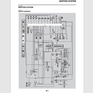 May include: A page from a manual with the title "IGNITION SYSTEM" at the top. The page features a detailed circuit diagram with various symbols and lines. The text "SAMPLE MANUAL" is at the bottom right.
