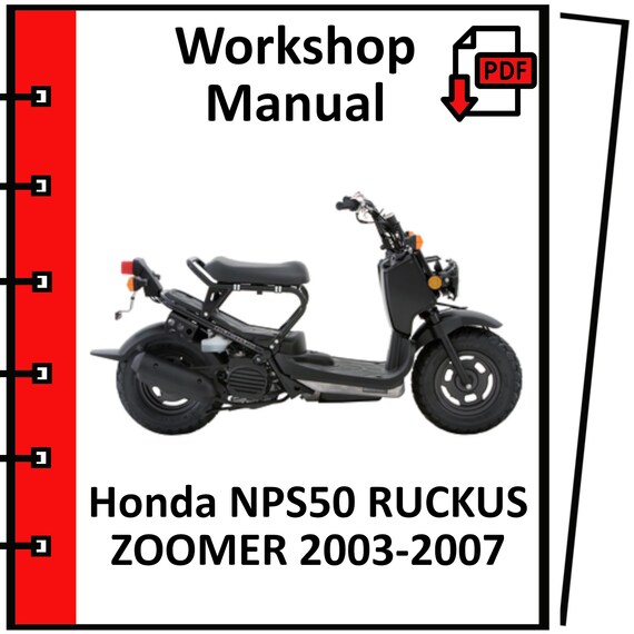 HONDA NPS50 RUCKUS ZOOMER 2003 2004 2005 2006 2007 manuale di