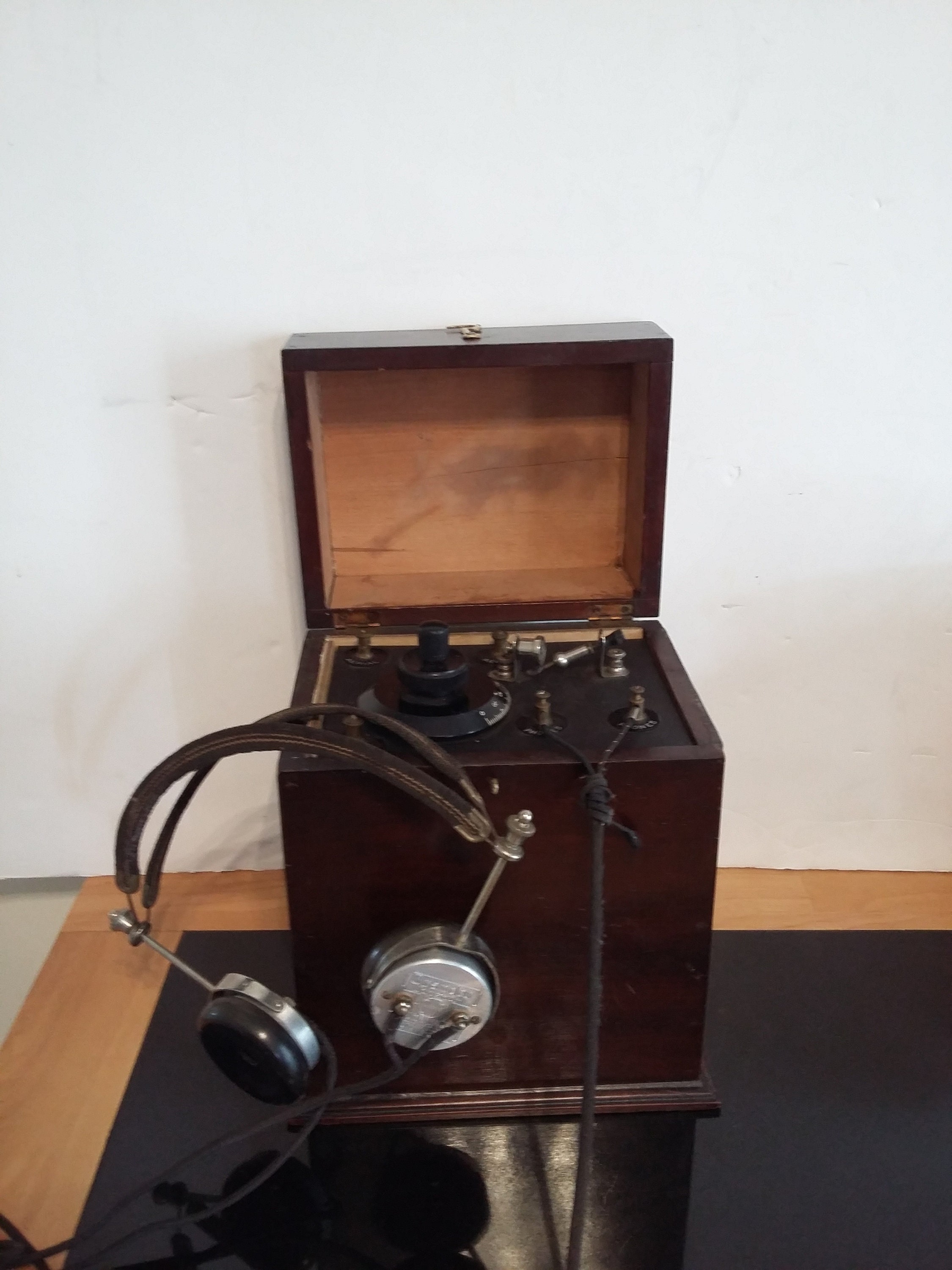 Mahogany cased crystal radio set early 20th century with Etsy