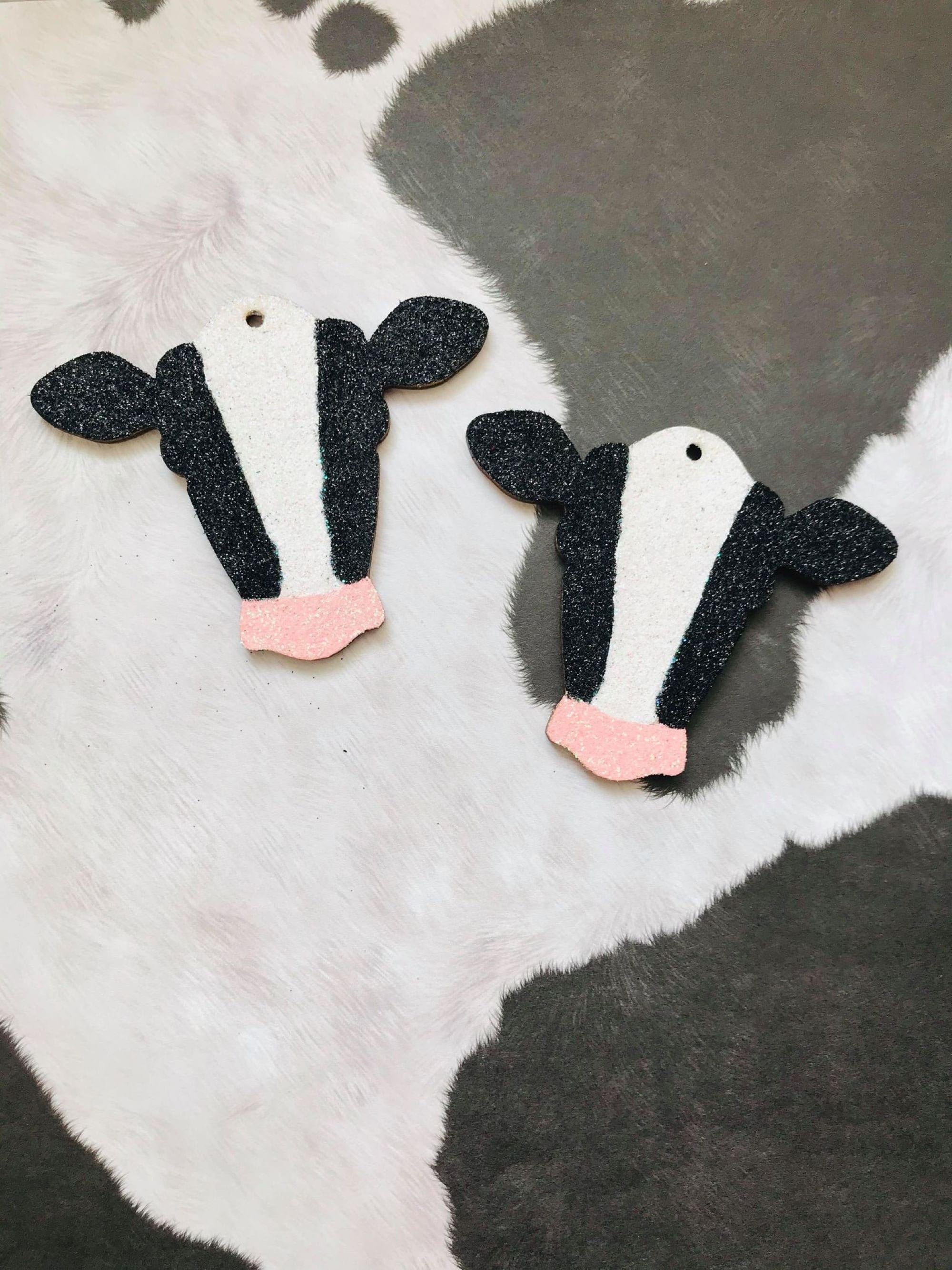 Sparkly Wooden Cow Gift Tag Ornaments for Parties Gifts | Etsy