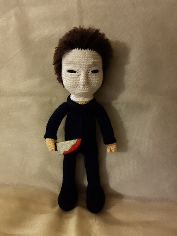 A friend of mine just made me this crocheted Michael Myers doll!!! Gotta love friends like this