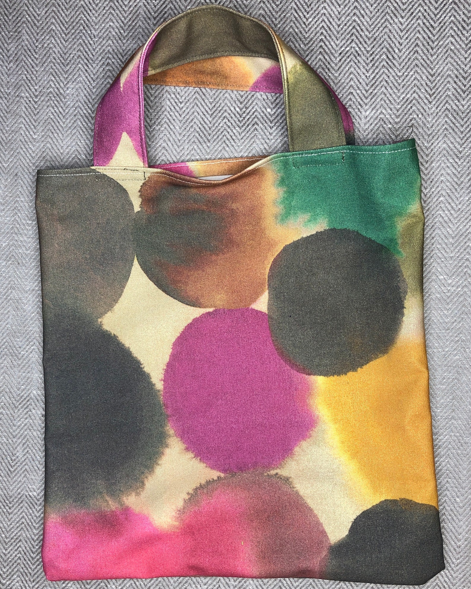 Reusable Fabric Bag / Handmade Bright Spotty Lunch Bag / Small Etsy UK
