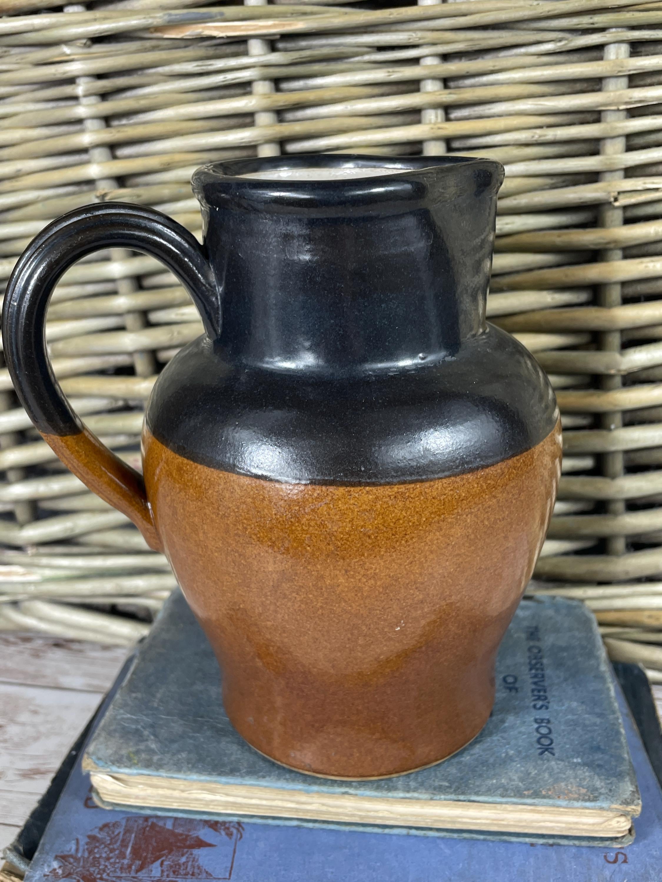 Vintage Denby Bourne Two Tone Jug Stoneware 1957 GPO 1 Pint Retro ...