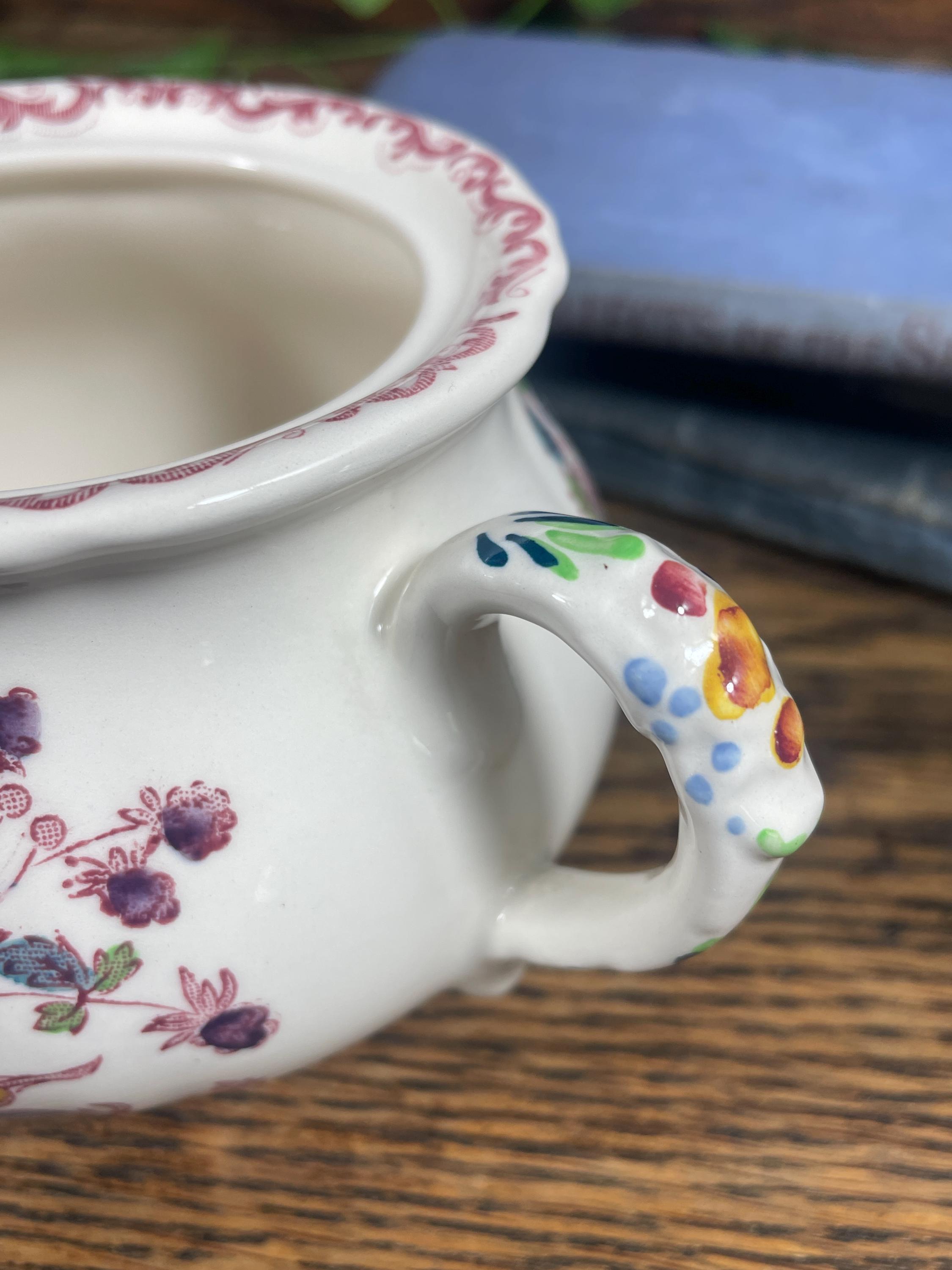 ヴィンテージメイソンズアイアンストーンシュガーボウル 蓋なし 収納