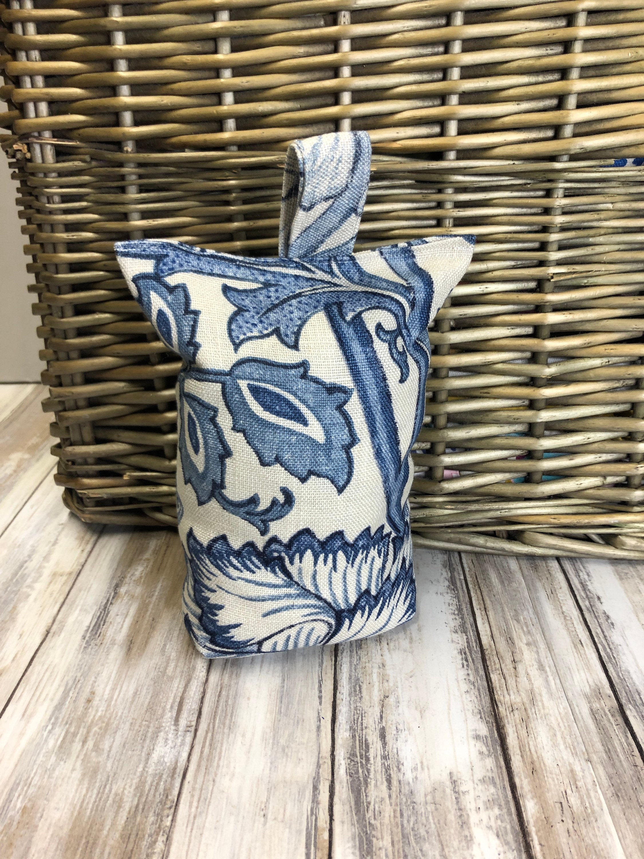 Door Stop Blue Floral Patterned Fabric weighted Etsy