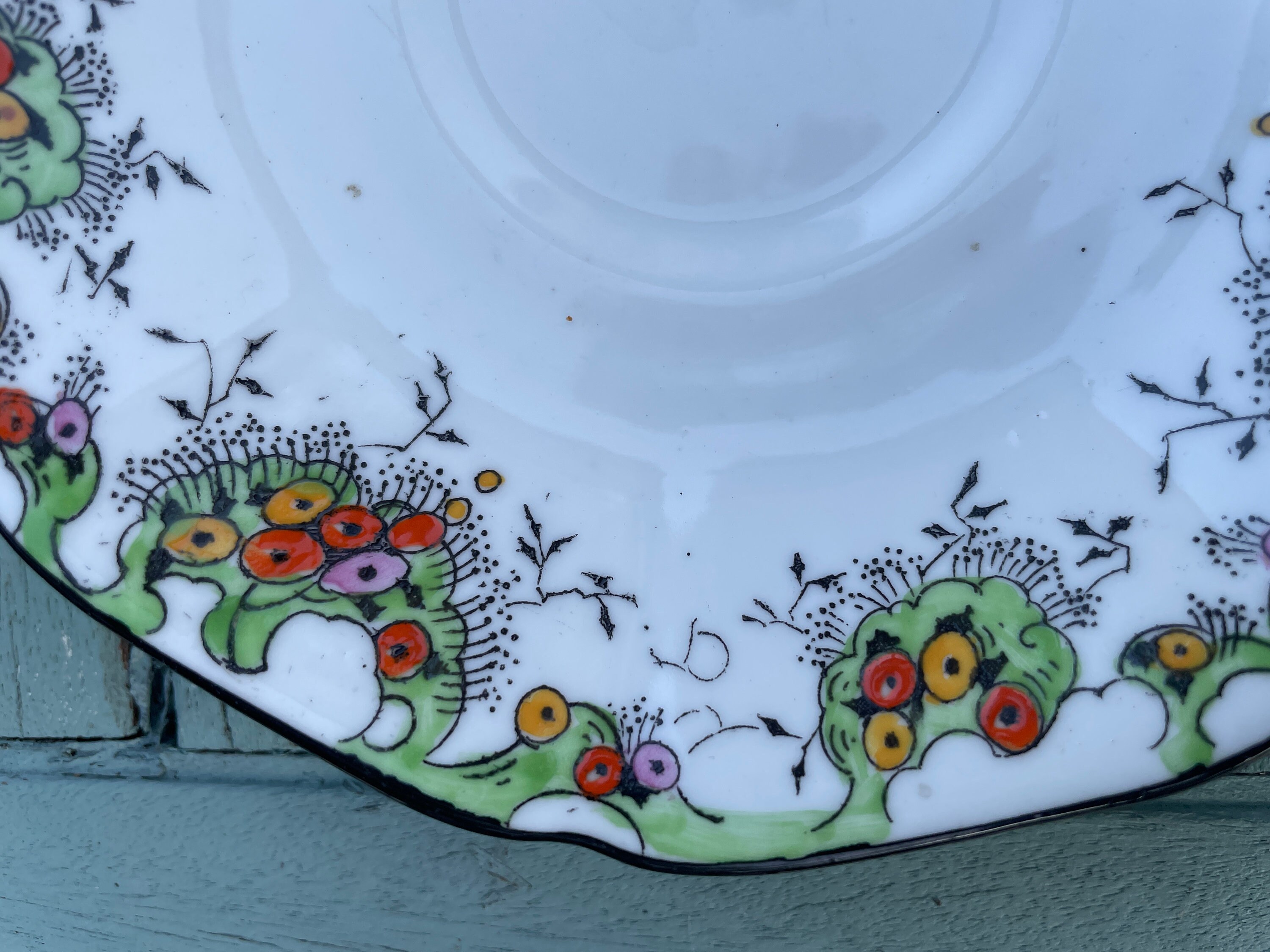 Vintage Sutherland Bone China Saucer Made in England Art Deco