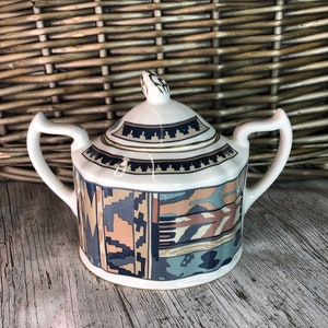 vintage Liberty London 'Zebak' design 1989 sucrier à couvercle