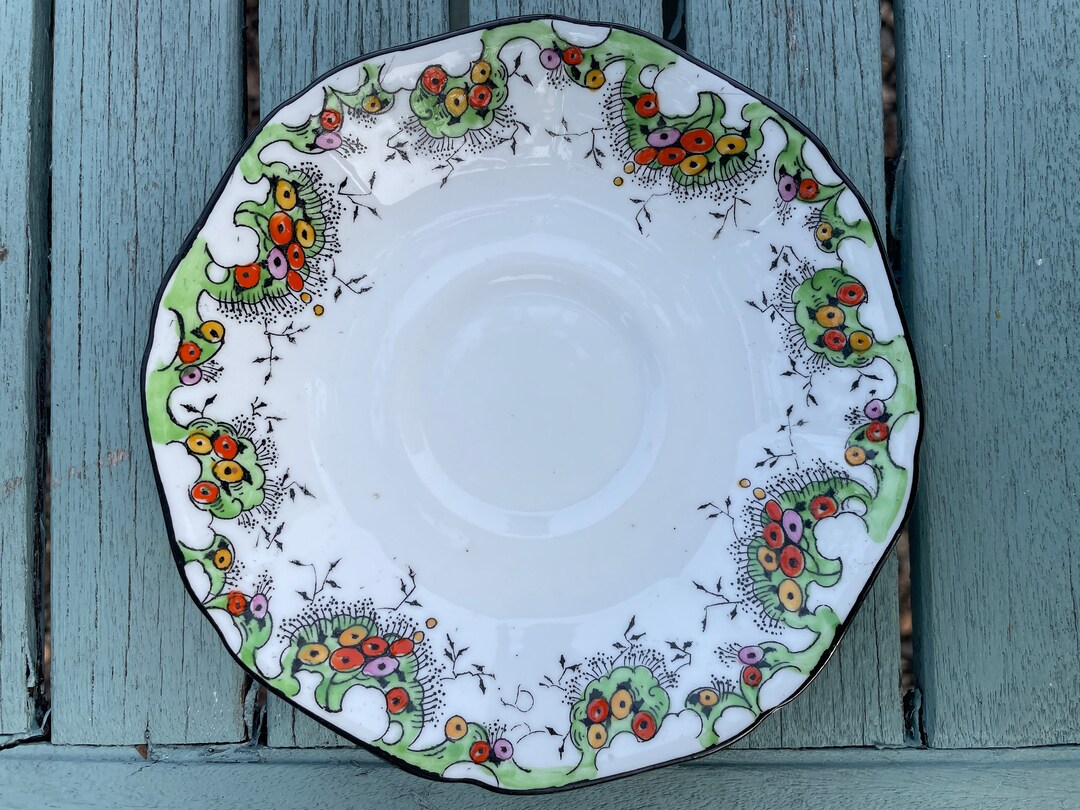SUTHER LAND/イギリス サザーランド　スープチューリン&レードル Vintage Sutherland Bone China Saucer Made in England Art Deco