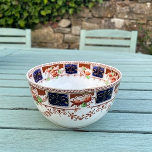 Vintage Doric China Ware Bowl Made in England Blue and Gold Pattern 1920s