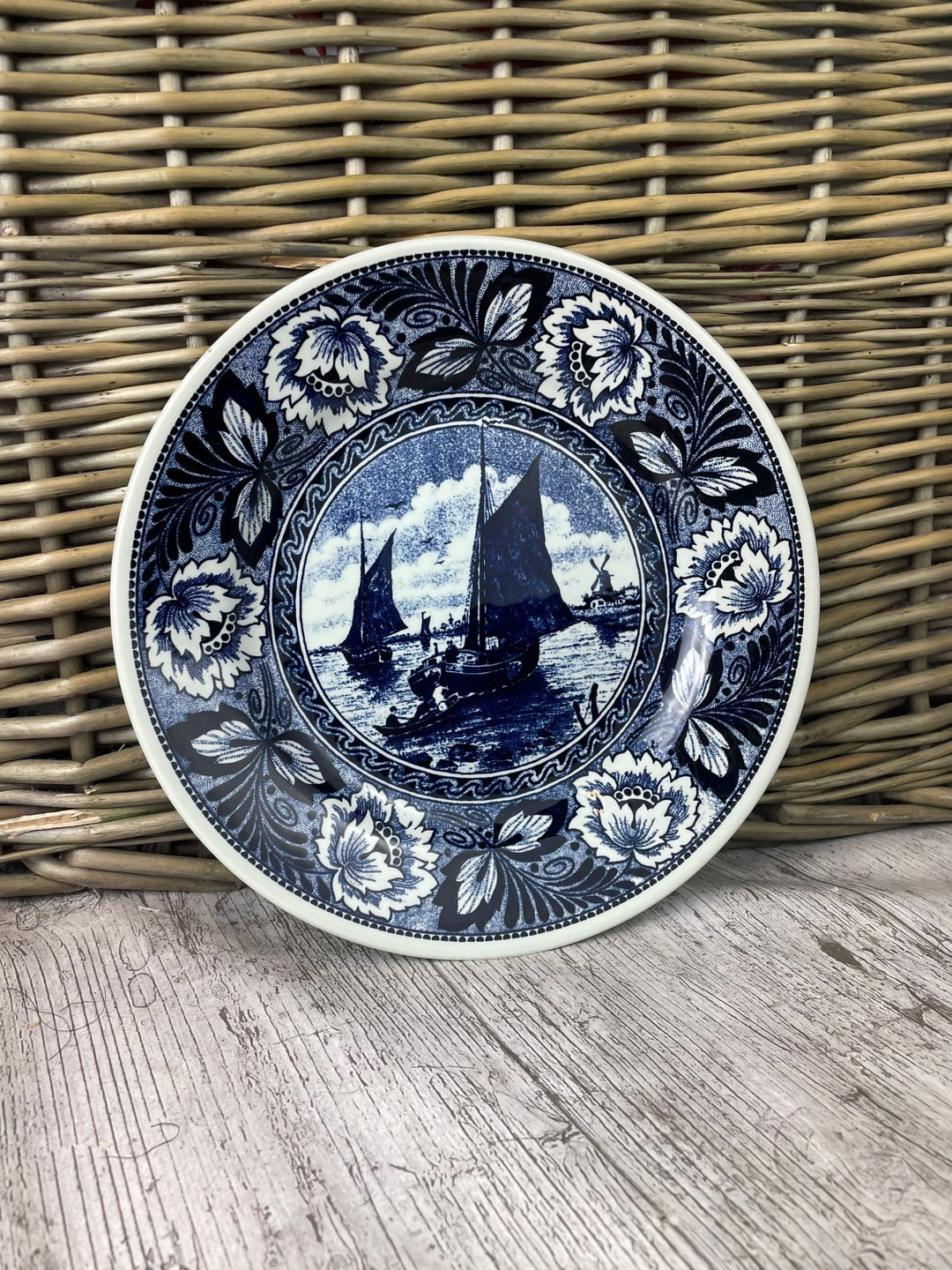 Vintage Delfts Boch Decorative Plate Blue and White Etsy