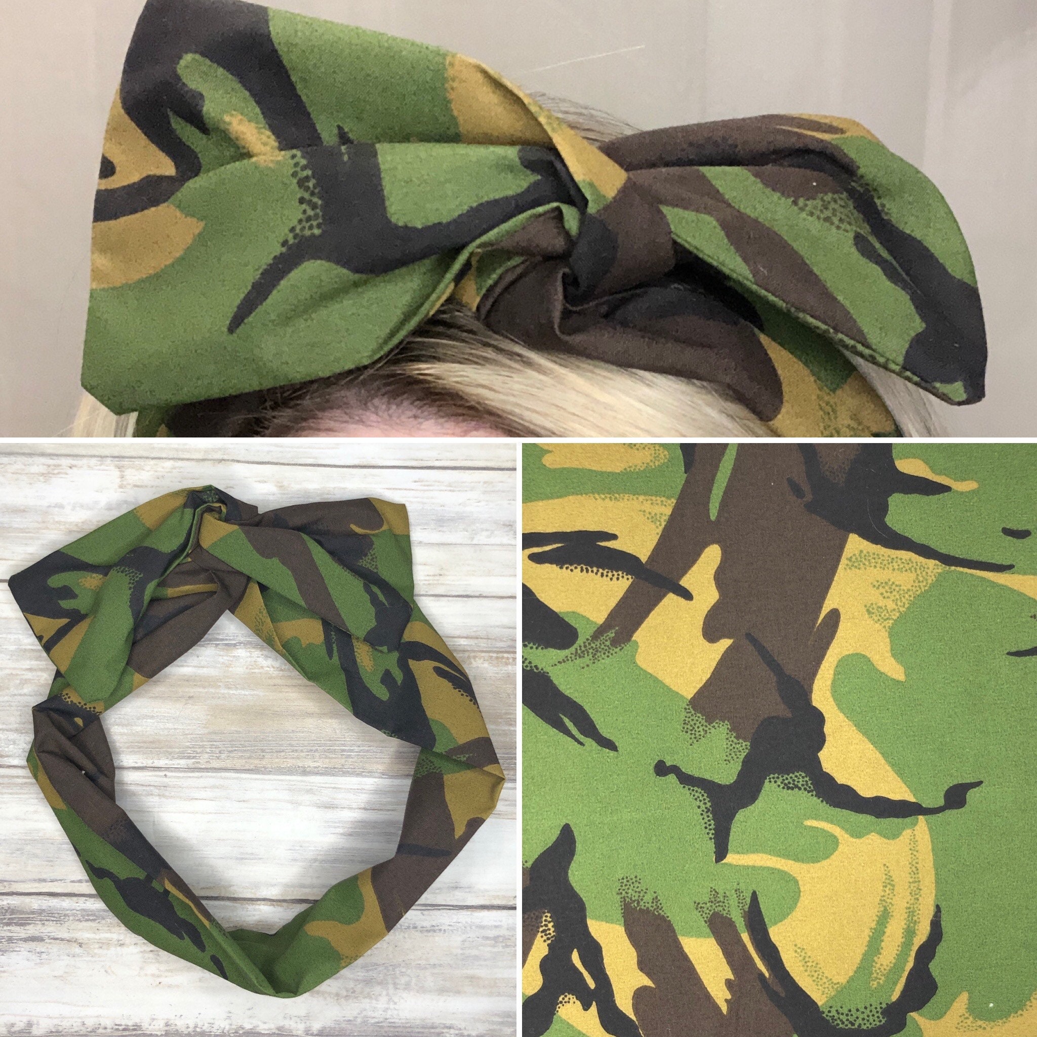 Wired Head Scarf Wrap Camouflage Green Camo Army Print - Etsy