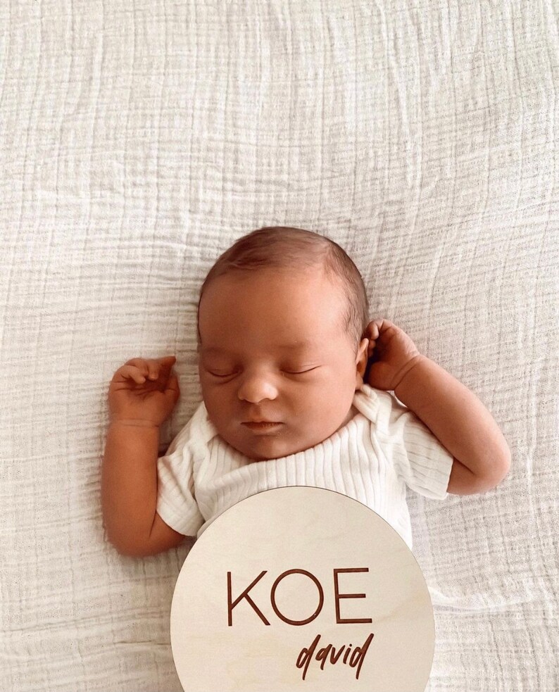 Wood Baby Name Announcement Sign Custom Engraved Baby Name Etsy Canada