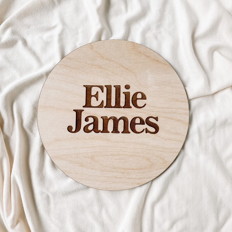 Wood Baby Name Announcement Sign Custom Engraved Baby Name Etsy