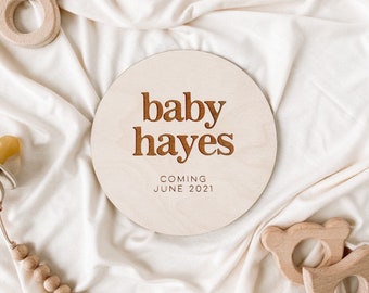 Custom Pregnancy Announcement Plaque | Oh Baby Wooden Plaque | Maternity Photo Prop | Baby Announcement Sign