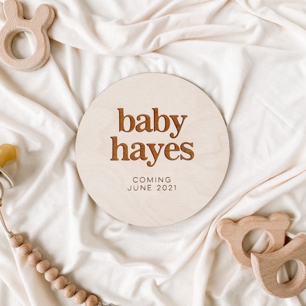 Custom Pregnancy Announcement Plaque | Oh Baby Wooden Plaque | Maternity Photo Prop | Baby Announcement Sign