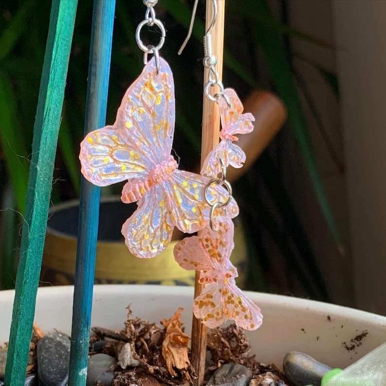 Resin butterfly earrings