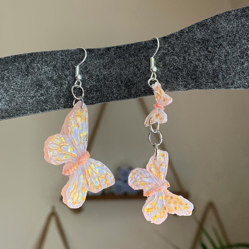 Resin butterfly earrings