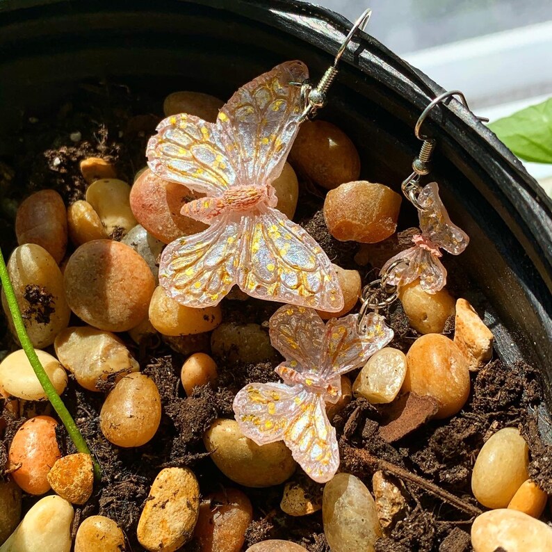 Resin butterfly earrings