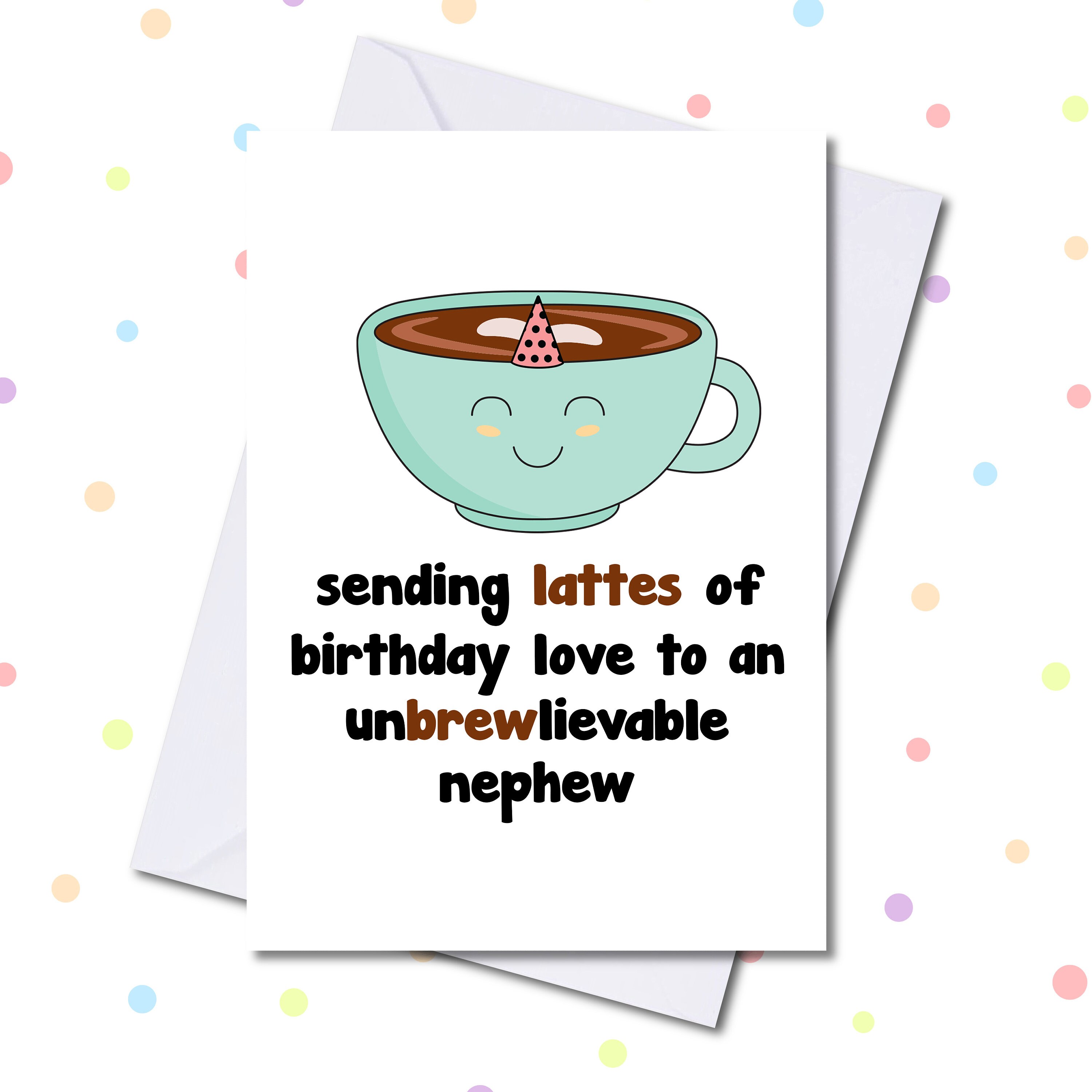 Funny birthday card coffee pun latte pun Pun birthday Etsy