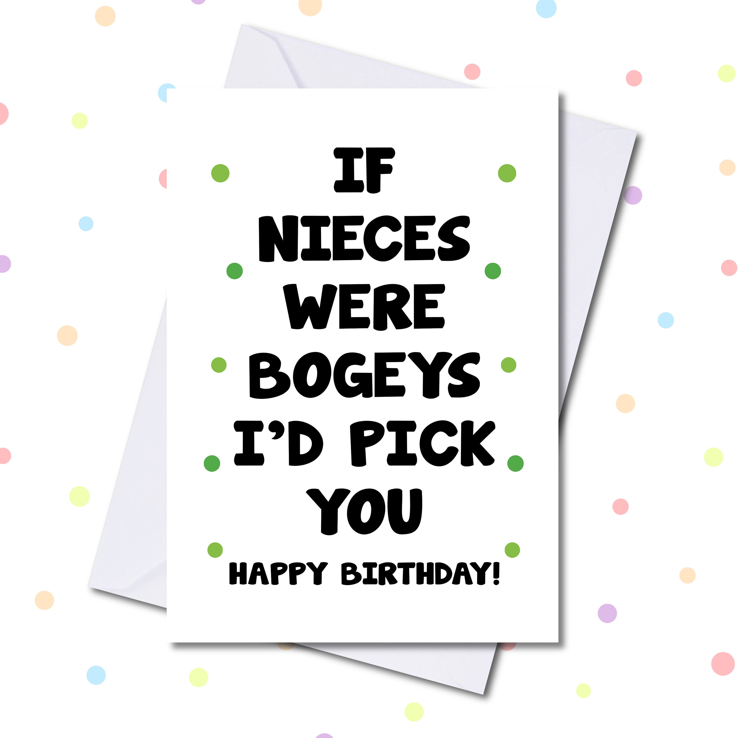 Funny nieces birthday card If nieces were bogeys I'd Etsy