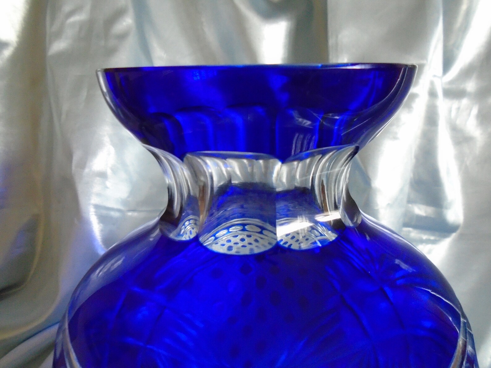 Beautiful Cobalt Blue Cut Crystal Vase Stunning Compliment To Etsy