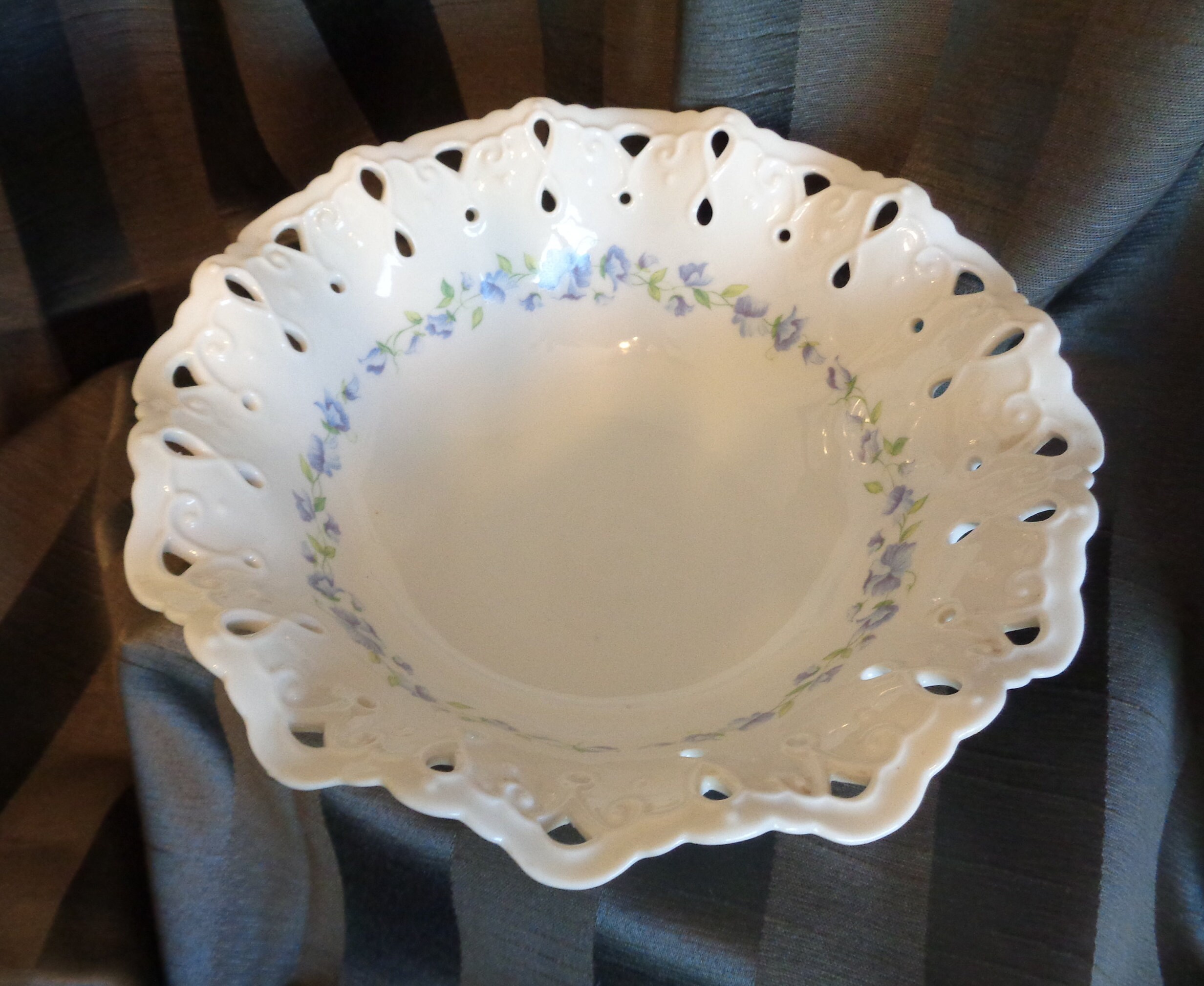 Beautiful Mikasa White Bowl With Delicate Blue Floral Vine Etsy