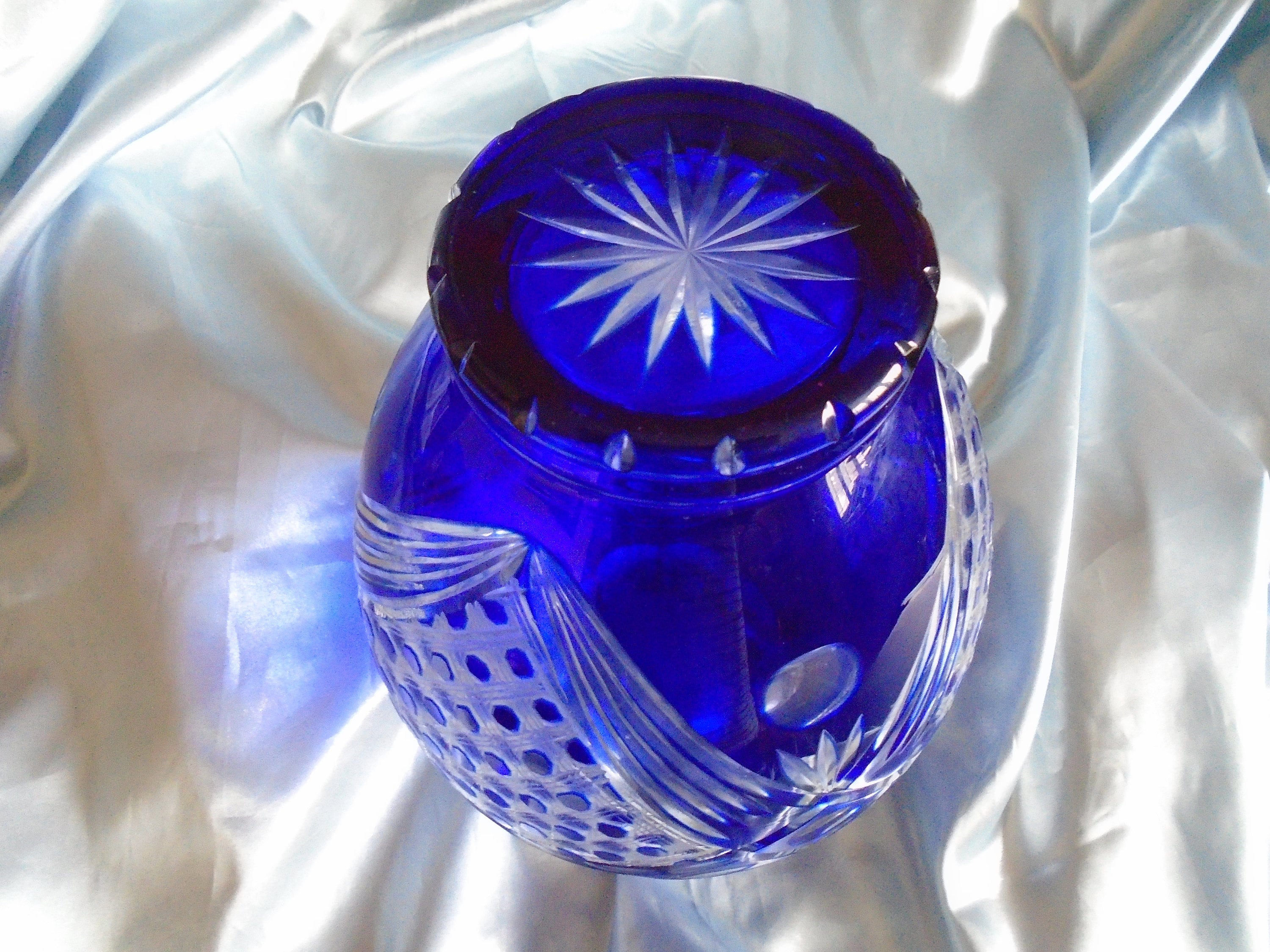 cobalt blue crystal vase cobalt blue crystal vase