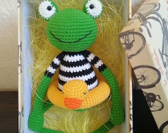 Frog, Frogs plush crochet Green frog amigurumi Stuffed plush toy
