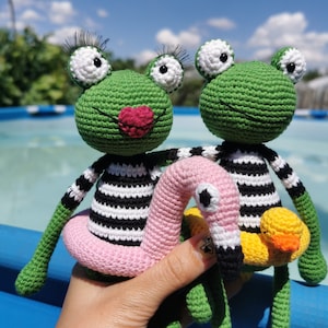 Frog, Frogs plush crochet Green frog amigurumi Stuffed plush toy, two toys