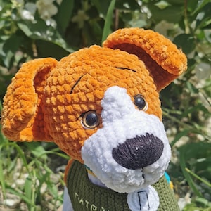 Plush toy Patron Dog, Jack Russell from Ukraine, Patron Dog from Ukraine, Hero of Ukraine, Knitted Patron Dog, Ukrainian Dog