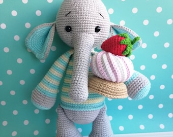 toy,amigurumi, elephant, animals, knitted toys, gift, child's gift, girl's gift, boy's gift, souvenir, Baby shower