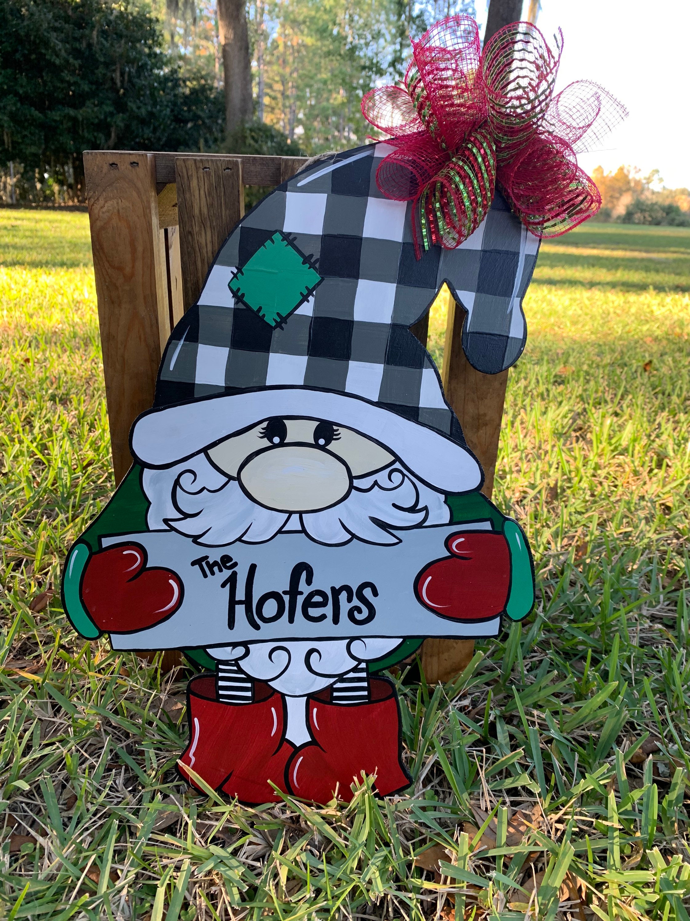 Gnome Door Hanger Etsy