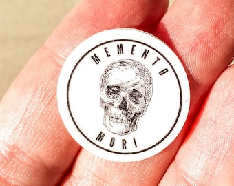 Memento Mori Sticker: Tiny 1-inch Skull, Catholic Christian Devotion