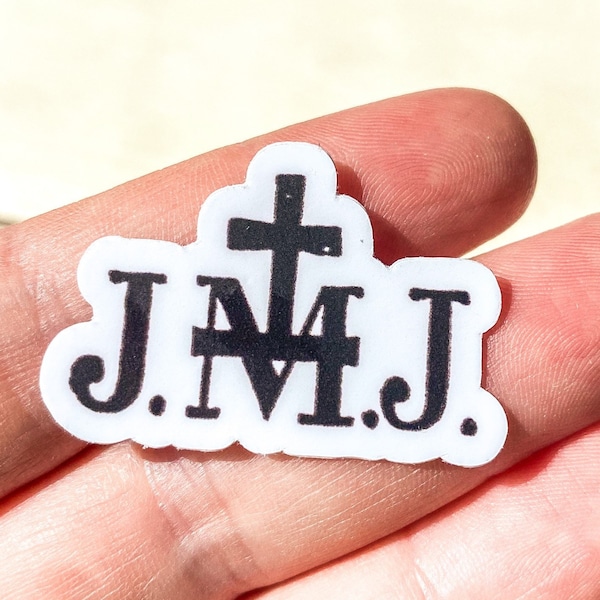 TINY sized sticker | JMJ vintage design | Catholic Sticker | bulk buy option available| Jesus Mary Joseph| Catholic sticker| Catholic gift|