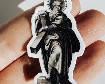 Heiliger Andreas Katholischer Aufkleber: "Vintage Style, ""Ora pro nobis"" (2 inch)"