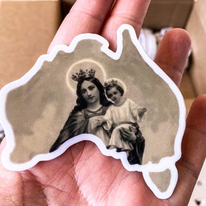 Notre-Dame Auxiliatrice | Catholique d'Australie | Australie | autocollant | image vintage |Antiquité | Pare-chocs de voiture | Marie | patronne