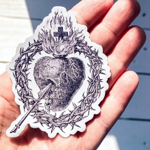 Sacred Heart Magnet | Vintage Sacred Heart of Jesus | Catholic Magnet| Catholic gift | Catholic stocking stuffer | Fridge bling