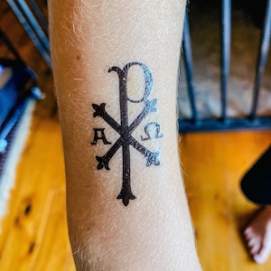 Chi Rho -Christian tattoo- Catholic tattoo - temporary