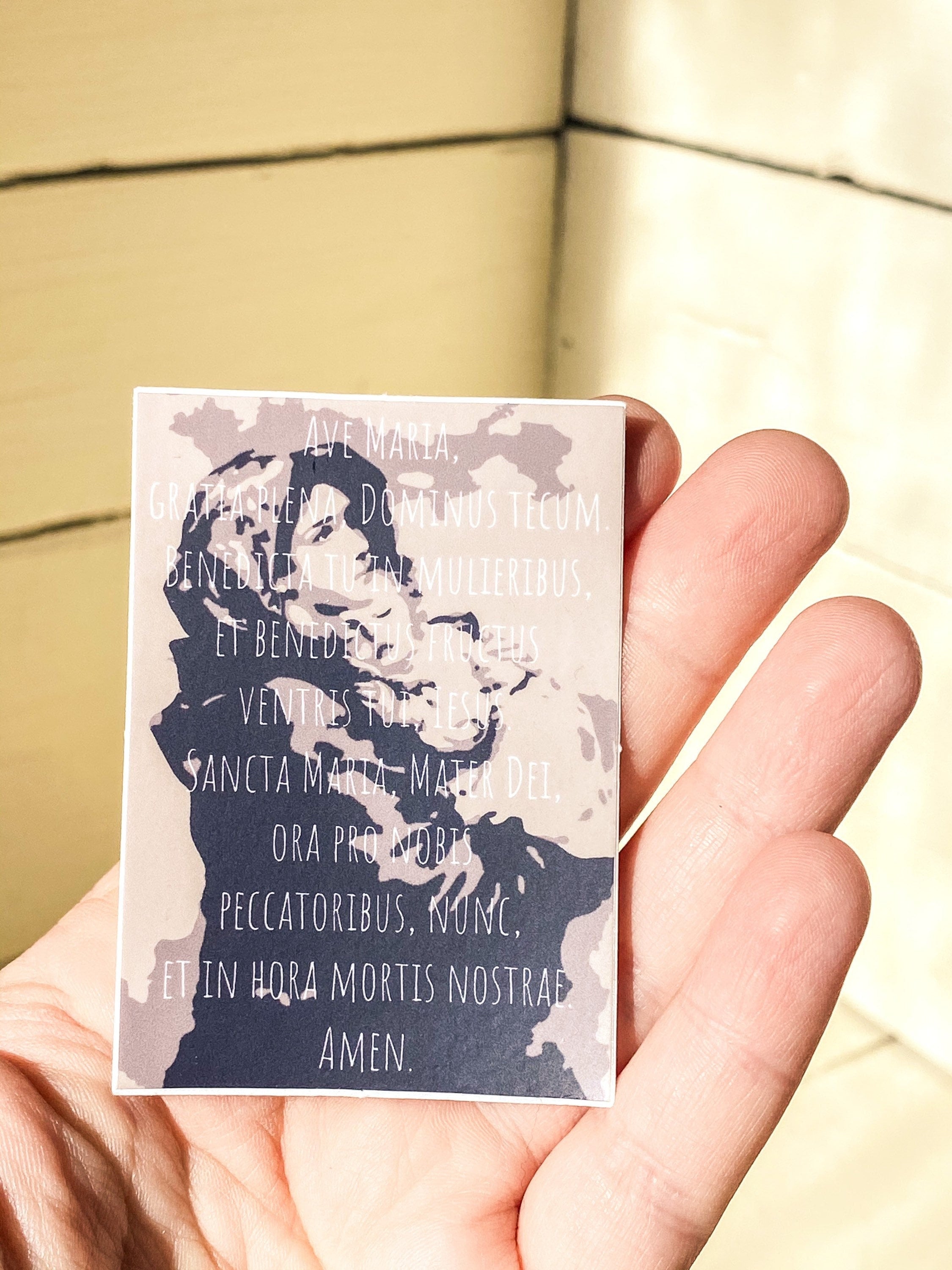 Ave Maria Sticker: Madonna of the Streets, Latin Prayer
