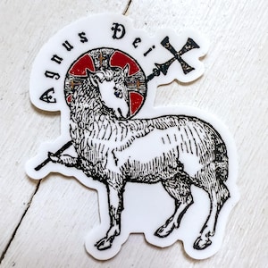MINI Catholic Sticker | &quot;Agnus Dei&quot; - &quot;Lamb of God&quot; | Catholic Gift | Latin Mass | Traditional Catholic | Communion Gift