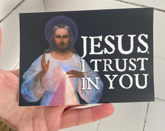 Bumpersticker Goddelijke Barmhartigheid: &quot;Jezus, ik vertrouw op jou&quot;