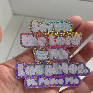 Saint Padre Pio Quote Sticker: Catholic Glitter Bling